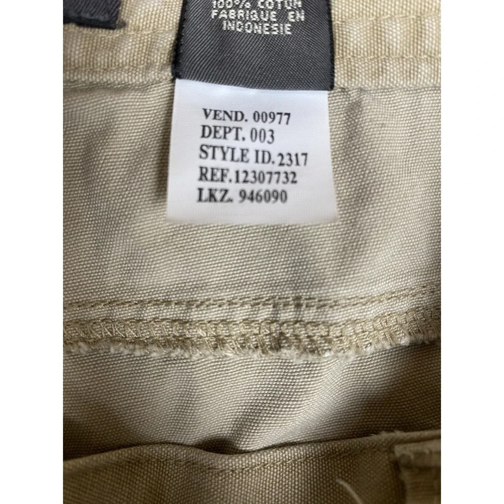 Eddie Bauer Carpenter Shorts Men's 36 Measured 34 Tan Khaki Cotton Flat Front